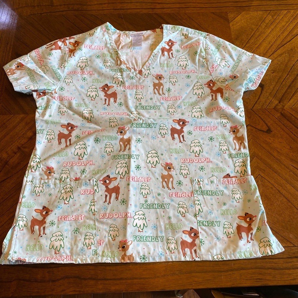 Rudolph Scrub Top